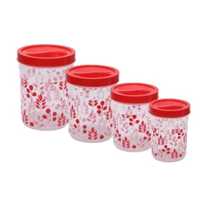 Jaypee Plus SILO Container Plastic Red Dal Container ( Set of 4 ) - Red