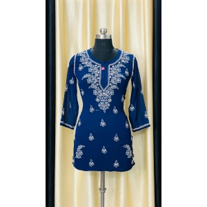 Short Top & Dupatta sets-Neavy blue / Premium Soft Georgette