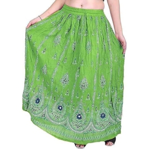 Ukal Traditional Long Skirt Lehenga with Printed Flowers and Embroidered Sequins for Womens and Girls