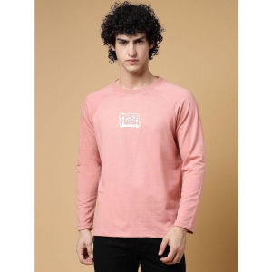 Rigo Cotton Blend Regular Fit Printed Full Sleeves Mens T-Shirt - Peach ( Pack of 1 ) - None