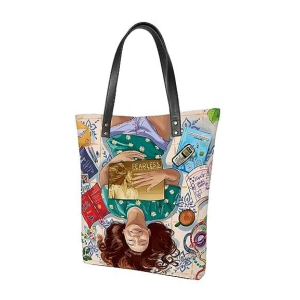 Lychee bags Women Printed Canvas Multicolor Tote Bag
