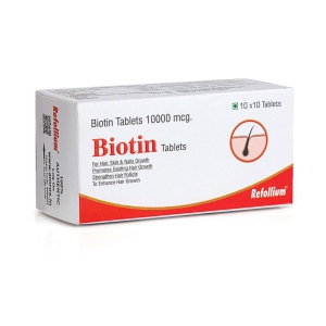 Refollium Biotin 10000 mcg  60 Tablets 60 no.s Vitamins Tablets