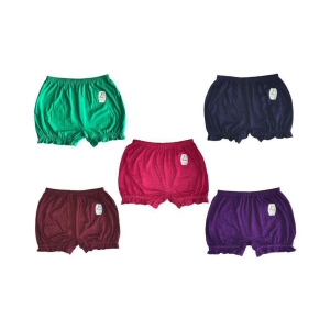 Soft Apparels - Multi Cotton Girls Bloomers ( Pack of 5 ) - None