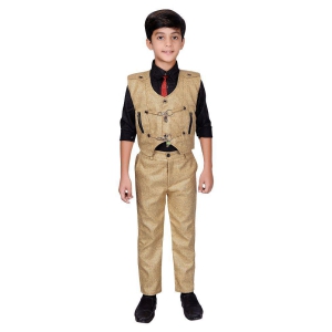 Ahhaaaa Boys Cotton Blend Waistcoat Shirt and Pant for Boys - None