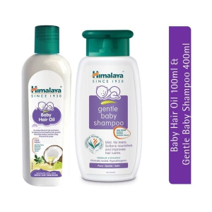 Himalaya Baby Hair Oil (100ml) & Himalaya Gentle Baby Shampoo (400ml) (Pack of 2)