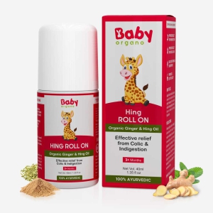 BabyOrgano Hing Roll On | Gives Relief from Colic Pain, Constipation and Indigestion in Infants and Kids | 100% Ayurvedic