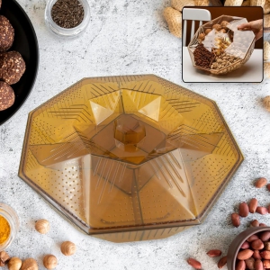 3706 Walnut Dry Fruit Box, Large Size Dry Fruit for Gift, Food Storage Fruit and Candy Plate for Living Room Snack Dry Fruit Candy Creative Storage Box Watermelon Seeds Nuts Acrylic Mesh Trays Sn