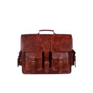 Ganpati Enterprise Handcrafted Leather Laptop Messenger Bag for Office