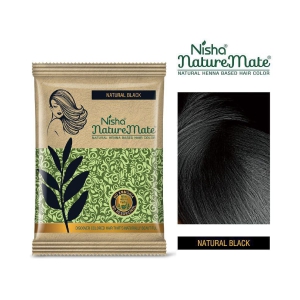 Nisha Naturemate Based Hair Color Natural Black Sachet Henna 10 g Pack of 10