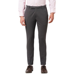 Solemio Charcoal Slim Formal Trouser ( Pack of 1 ) - None