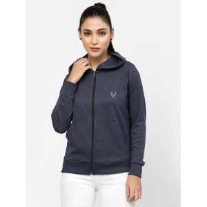 Uzarus Cotton Navy Hooded Sweatshirt - None