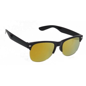 Hrinkar Golden Rectangular Glasses Black Frame Best Goggles for Men & Women - HRS253