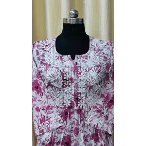 Long Chikankari Gowns-Xl / Wine