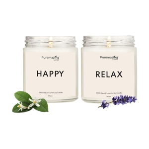 Puremazing - White Jar Candle 8 cm ( Pack of 2 )