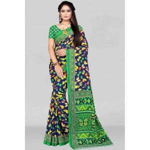 LEELAVATI - Green Crepe Saree With Blouse Piece ( Pack of 1 ) - Green