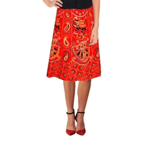 Ethnic Style Cotton Long Length Wrap Around Skirt - Free Size