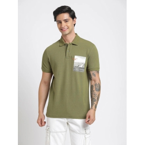Olive Polo Cotton T-Shirt-3XL / Olive