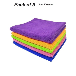 Microfibre Cloth for Car Cleaning, Home and kitchen cleaning microfiber clothes- 250 GSM- Pack of 5 pcs - 40 cm x 40 cm- Assorted Color