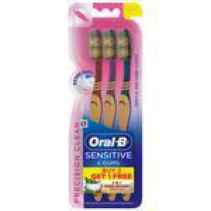 OralB Sensitive  Gums  Precision Clean Toothbrush  Tulsi Inf Bristles 3 Pc Buy 2 Get 1 Free