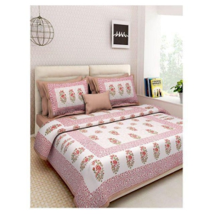 Uniqchoice Cotton Double Bedsheet with 2 Pillow Covers ( 240 cm x 215 cm )