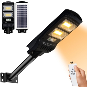 60 Watt Solar Street Lights for Outdoor (Warm Light)-With Pole