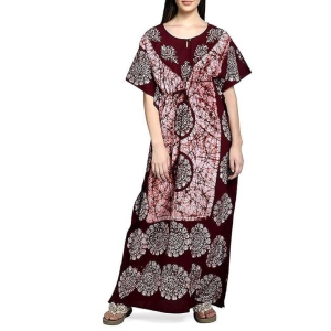 Ukal Cotton Regular Printed Round Neck Floor Length Nighty Night Gown Maxi