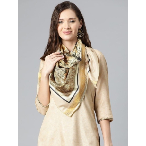 Women''s Soft Silk Printed Scarves With Gold Zari