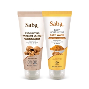 saba-exfoliating-walnut-scrub-saba-daily-moisturizing-face-wash-face-care-combo-all-skin-types-100-ml-each-pack-of-2