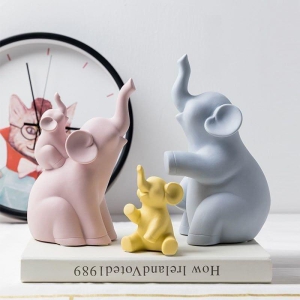 Cute Ceramic colorful Elephant Family