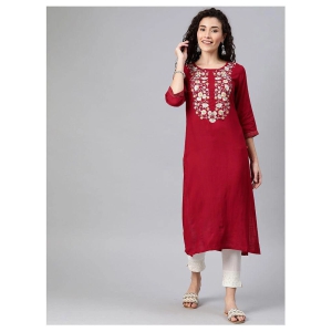 alena-maroon-viscose-straight-kurti-l