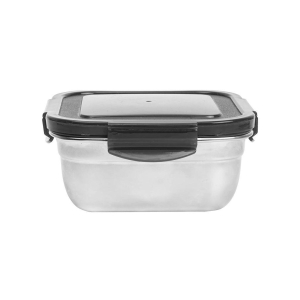 Femora High Steel Square Container Airtight Leakproof Unbreakable Storage Container/Lunch Box - 380 ml/gm - Set of 2