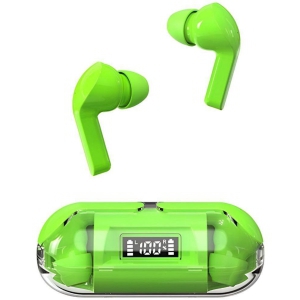 VEhop Capsule Bluetooth True Wireless (TWS) In Ear 30 Hours Playback Low Latency,Powerfull bass IPX4(Splash & Sweat Proof) Green