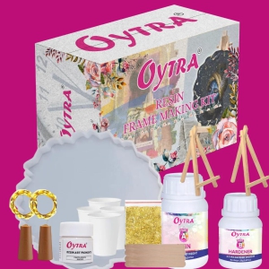 Oytra Resin Art Frame Kit Combo with Moulds and Tools Flake and Colors DIY Gifting