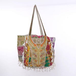 Rajasthani Embroidered Shoulder Bag, Pure Cotton Shoulder Bag With Handmade Beautiful Patchwork