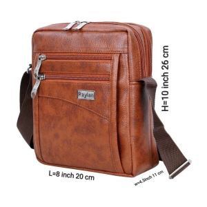 Raylan Brown Solid Messenger Bag - Brown