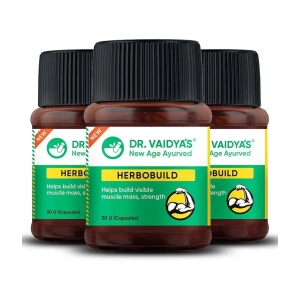 Dr. Vaidyas Herbobuild Ayurvedic Muscle & Mass Gainer(30 Capsules Each) Pack of 3