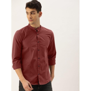 IVOC 100% Cotton Slim Fit Solids Full Sleeves Mens Casual Shirt - Rust ( Pack of 1 ) - None