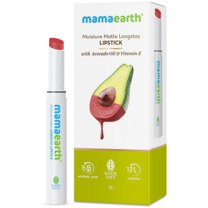 Mamaearth Moisture Matte Longstay Lipstick with Avocado Oil & Vitamin E for 12 Hour Long Stay - 07 Raspberry Scarlet - 2 g