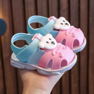 Teddy Velcro Sandles-Pink / 2.5-3 years