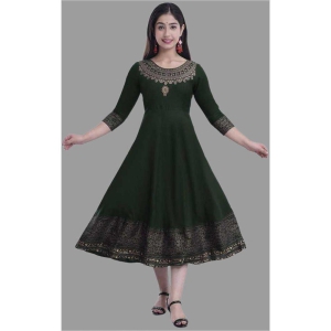 SIPET - Green Rayon Womens Anarkali Kurti ( Pack of 1 ) - None