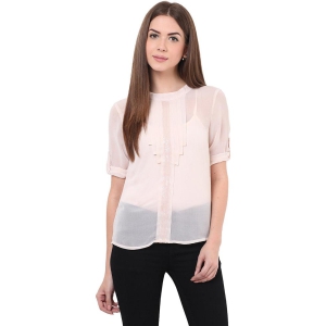 PORSORTE Front pleated Shirt with sequins and separate Speghitti inner-XL / PINK