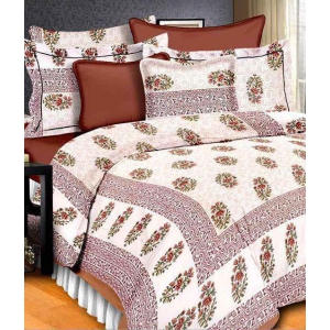 UniqChoice Cotton Jaipuri King Size Double Bed Sheet With 2 Pillow Cover