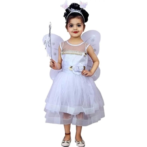 White Trendy Pari Dress (1-2 Year)-9 - 12 Months