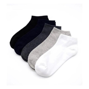 Broen - Cotton Mens Solid Multicolor Ankle Length Socks ( Pack of 5 ) - Multicolor