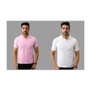 SKYRISE - Multicolor Cotton Blend Slim Fit Men's Polo T Shirt ( Pack of 2 ) - None