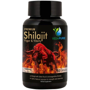 Vedapure Premium Shilajit for Stamina, Power -Men & Women - 60 Cap