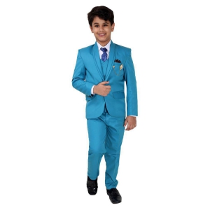 Fourfolds 5 Piece Coat Suit with Shirt Pant Blazer & Tie for Kids & Boys_SH501 - None