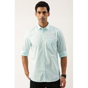 Men Blue Slim Fit Solid Full Sleeves Casual Shirt