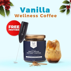 Vanilla Wellness Instant coffee -  50 Gm Jar and Frother