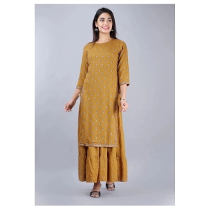 MAUKA Brown Rayon Ethnic Gown - Single - 3XL